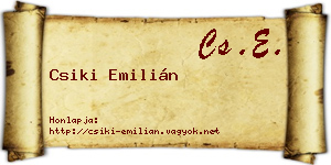 Csiki Emilián névjegykártya